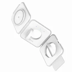 【 新品 未開封 】   J5 Qi2急速15W充電対応 3in1 マグネット ワイヤレス充電器 スタンド折り畳み型 JUPW3215W 未使用 送料無料