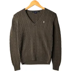 古着 ラルフローレン Ralph Lauren RALPH LAUREN SPORT ケーブル編み Vネック コットンニットセーター レディースM相当/eaa581294