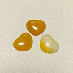 C10.【パーツ】ハート　イエロー　カボション