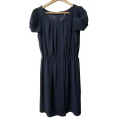 JUSGLITTY(ジャスグリッティー) ワンピース サイズ1 S レディース - ダークネイビー クルーネック/半袖/ひざ丈