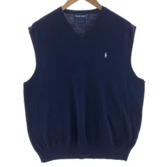 古着 ラルフローレン Ralph Lauren POLO GOLF ポロゴルフ Vネック コットンニットベスト メンズL相当/eaa381043