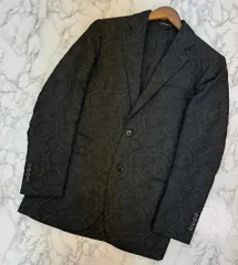 TY様専用ページ 国内正規品 HERMES エルメス 総柄 刺繍 シルク 薄手 テーラードジャケット ブラック 44 Sサイズ  PAWNSHOPRiZ  パウンショップリズ