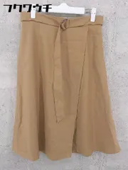 ◇ ◎ INDIVI インディヴィ ベルト付き 膝下丈 フレア スカート サイズ41 ブラウン レディース 【中古】 【1002802040658】