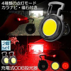 投光器 LED 2個セット 充電式 COB投光器 6W 作業灯 小型LED作業灯 緊急照明 屋外照明 ワークライト usb 充電式 LED投光器 自動車整備 アウトドア キャンプ 旅行 夜釣り ランニング 防災 地震 バッテリー付き 180°角度調整可能