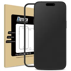 15対応 ガラスフィルム 強化ガラス 保護フィルム 16/iPhone サラサラ タッチ感 ゲームフィルム ガイド枠付き iPhone 液晶 日本旭硝子製素材 指紋防止 反射防止 アンチグレア 硬度9H 飛散防止 キズ防止 衝撃吸収 Mothca 撥油性 疎水