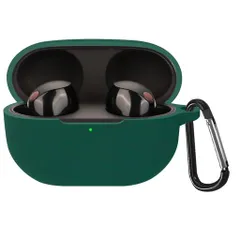 YAODLEWF-1000XM5用ケース対応ソニー(SONY)WF-1000XM5液状シリコン保護ケース保護カバー耐衝撃性防塵紛失防止装着充電可能カラビナ付き(グリーン)