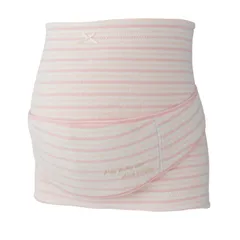 【在庫処分】HB8169 ピンク M ふわふわパイルボーダー妊婦帯 犬印本舗