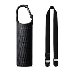 500ml-600ml_黒い Futakuchi 水筒カバー 2way 断熱 保冷 350ml 500ml 600ml 魔法瓶用 ペットボトルカバー ホルダー 手提げ 斜めかけ ショルダー ストラップ 水筒 保温 ケース 800ml ほるだー ポーチ サーモス