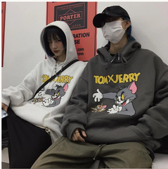 トレーナー トムとジェリー トップス カジュアルウェア トレーニングウェア 長袖 スウェット 韓国ファッション 春秋 お揃い カップル ヘアルック ユニセックス オーバーサイズ