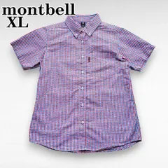 【常に爽やか、旅先でも活躍】 夏 レディース XL mont-bell モンベル 半袖シャツ チェック ボタンダウン ウィックロン ドライタッチ アウトドア