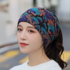 ケア帽子　医療用帽子　アジアン　エスニック　ニット帽　おしゃれ　レディース　ネックウォーマー　キャップ　ビーニー　伸縮性　ターバン