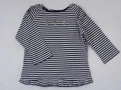 ファミリア familiar アウトレット 子供服 女の子 130cm 長袖 Tシャツ ロンT ボーダー 紺 白 春 夏 ★3 トップス ガールズ 女児 キッズ 【中古】 ユーズド リサイクル こども
