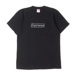 Supreme シュプリーム Tシャツ サイズ:S / 21SS KAWS チョークボックスロゴ クルーネック Tシャツ (Chalk Box Logo Tee) / ブラック 黒 / トップス カットソー 半袖【メンズ】【中古】