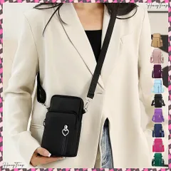 送料無料 スマホポシェット ミニショルダーバッグ レディース スマホポーチ 携帯ショルダー 小さめ 斜めがけバッグ 可愛い サブバッグ 韓国 コンパクトバッグ縦型 可愛い ポーチ ウォレット ミニバッグおしゃれ お財布ショルダー黒