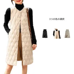  ライトダウン レディース ロングベスト ダウンベス ロングベスト トップス ロング ダウンベスト 防寒着 ロング丈 中綿 無地 軽量ダウン Rbdx305