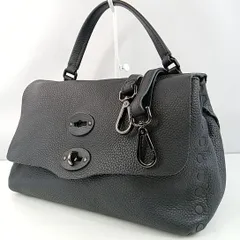 【極美品】ザネラート ポスティーナ M ショルダーバッグ　シボ革　ブラック ZANELLATO Postina M Soft Marsiglia ポスティーナ / ザネラート