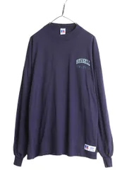 【お得なクーポン配布中!】 90s USA製 ラッセル モックネック 長袖 Tシャツ メンズ XXL / 古着 90年代 オールド RUSSELL ロンT ロゴ 刺繍 ハイネック 大きいサイズ 2XL