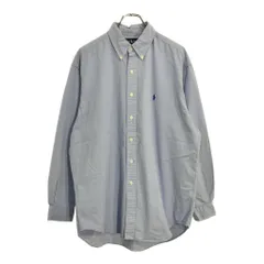RALPH LAUREN ラルフローレン BLAKE ボタンダウン 長袖シャツ チェック ブルー(メンズ L)中古 古着 U7463