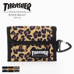 【新品・未使用】 財布 メンズ THRASHER スラッシャー 二つ折 コンパクト 二つ折り ブランド ファスナー 薄い 小さめ 小銭入れ 薄型 カラビナ付き カラビナ マジックテープ おしゃれ レオパード レオパ ヒョウ柄 柄 派手 THR-010-CPZのサムネイル