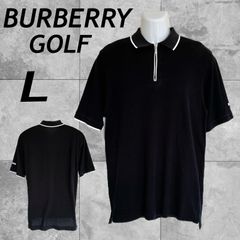 BURBERRY GOLF バーバリーゴルフ  メンズ 半袖ポロシャツ L ゴルフウェア ハーフジップ  BFV16-622 -09 三陽商会 ブラック系  (F043)★