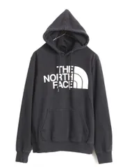 【お得なクーポン配布中!】 ノースフェイス プリント スウェット フード パーカー メンズ S 古着 The North Face トレーナー 裏起毛 プルオーバー ロゴ アウトドア 黒