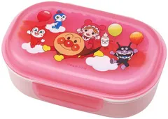 レック KK-319 アンパンマン フォーク付 ランチBOX 弁当箱 (270ml) ピンク バイキンマン ドキンちゃん コキンちゃん 赤ちゃんマン ミルク坊や　★301801