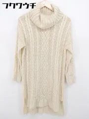 ◇ OLIVE des OLIVE オフタートルネック ケーブルニット 長袖 膝丈 ワンピース サイズFREE アイボリー レディース 【中古】 【1102040008493】