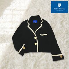 【美品】ブルーレーベルクレストブリッジ ウールジャケット 金ボタン 白ライン 黒