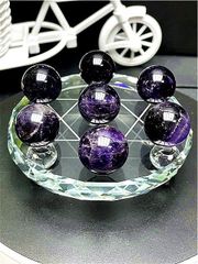 天然～愛の守護石～夢幻紫水晶アメジスト丸玉七星陣B86G7/52G05C