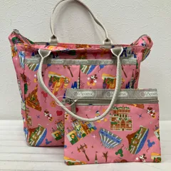 5483 LeSportsac レスポートサック　東京ディズニーリゾート　30周年　コラボ　パークシーン　トートバッグ　ハンドバッグ　ポーチ　ピンク　Disney　ディズニー　ディズニーランド　ディズニーシー　ミッキー　ミニー　ドナルド