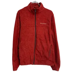 Columbia フリースジャケット M レッド コロンビア ジップアップ ワンポイント ロゴ 刺繍 アウトドア 古着卸 アメリカ仕入 a701-6990