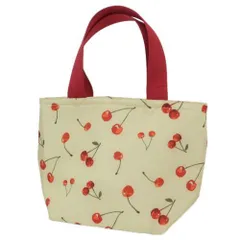 保冷ランチバッグ 保冷ミニトートバッグ ファスナー付き チェリー