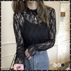 レース ブラウス レディース フリルレース ブラウス レディース フリル シースルー トップス 花柄 プチハイネック きれいめ おしゃれ長袖 トップス 透け感 ブラウス 重ね着 トップス