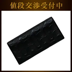 コーチ 二つ折り 長財布 ec-22513 ブラック シグネチャー