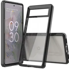 Google Pixel 6a ケース ピクセル6a  耐衝撃 ハイブリット クリア ケース 【Color】 ブラックのサムネイル