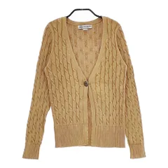 B:MING by BEAMS コットン ケーブルニット コンチョボタン カーディガン キャメル レディース ビーミングバイビームス【中古】4-1030M♪