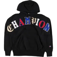 古着 チャンピオン Champion リバースウィーブ 復刻 単色タグ デカロゴ ビッグロゴ スウェットプルオーバーパーカー メンズL/eaa361554
