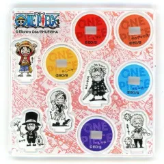 【中古】アクリルスタンド・アクリルパネル ルフィ＆ロブ・ルッチ＆スモーカー＆グラディウス＆ドレーク 「ワンピース アクリルmini☆miniフィギュア 第1弾」