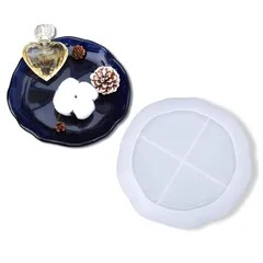 DIYBravo トレイ形 シリコンモールド 円形 不規則 収納用 1セット エポキシ樹脂UVレジン 置き皿 小物入れ 皿型 フルーツプレート 手作り パーティー装飾 手芸用品 贈り物 抜き型 (トレイ型02) 1