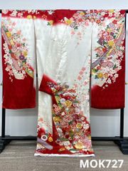 振袖 仮絵羽 吉澤の友禅 金通し 金駒 牡丹 未仕立て品 八掛付き MOK512
