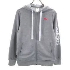 adidas アディダス 長袖 スウェット ジップパーカー S グレー トレーニング メンズ 古着