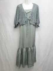 ◇ ⊂ mysty woman セット キャミ　ワンピース ニット　カーディガン　ボレロ サイズF ブルー レディース P  【1409250027987】
