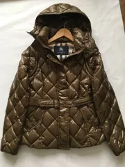 極美品✨ バーバリー ブルーレーベル ロングダウンジャケット ブラウン Aライン 2025年最新】BURBERRY BLUE LABEL レディース ダウンジャケット
