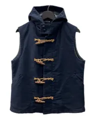 ジェラード JELADO DUFFLE VEST ダッフル ベスト デッキコード ジップアップ フード アウター 紺 CT03502 ベスト 無地 ネイビー Mサイズ 104MT-1664のサムネイル