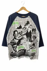 ステューシー STUSSY 00s グラフィック プリント ラグラン Tシャツ M ネイビー ブランド古着ベクトル 中古250218