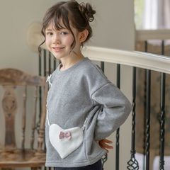 【グレー】ハートポシェットトレーナー TAK キッズ キャサリンコテージ