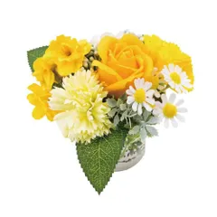 ☆ イエロー ☆ ブリキアレンジ ソープフラワー オシャレ ブーケ アーティフィシャルフラワー ソープフラワーギフト 造花 フラワーソープ 石鹸フラワー シャボンフラワー アレンジメント 枯れない花 ギフト 母の日 敬老の日 インテリア 飾り 置き物 置物