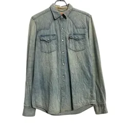 Levi’s 長袖 ウェスタンシャツ リーバイス S ライトブルー シャンブレー スナップボタン ポケット 古着卸 アメリカ仕入 a612-6663のサムネイル