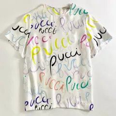 16b4 EMILIO PUCCI エミリオプッチ マルチカラープリント シルクトップ 42 ホワイト ブラウス カットソーイタリア製のサムネイル