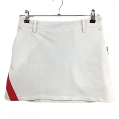 ルコック スカート 白×レッド 裾一部トリコロール 裏地付  レディース 9 ゴルフウェア le coq sportif